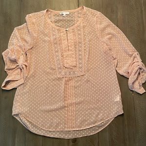 Cute Old pink sheer blouse, size large